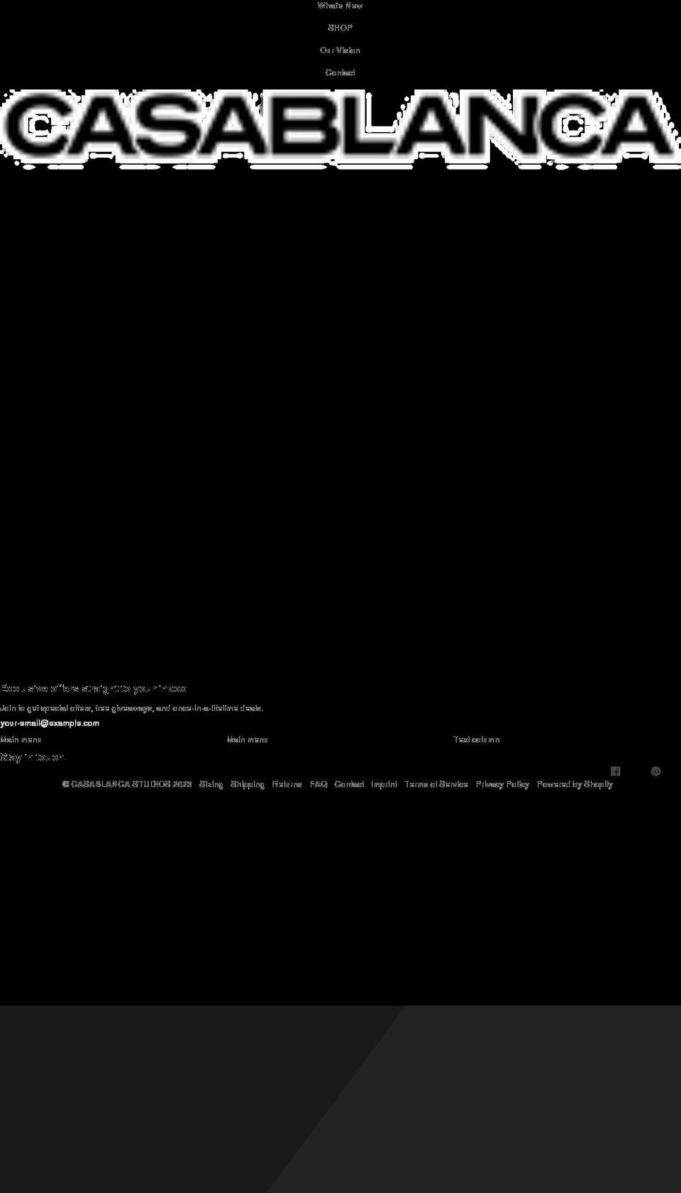 casablanca-studios.com shopify website screenshot