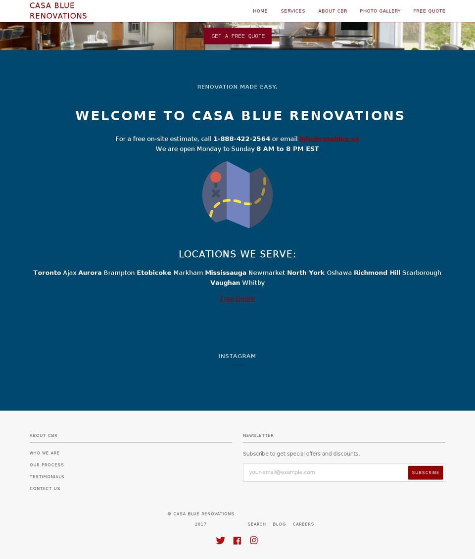 casablue.ca shopify website screenshot