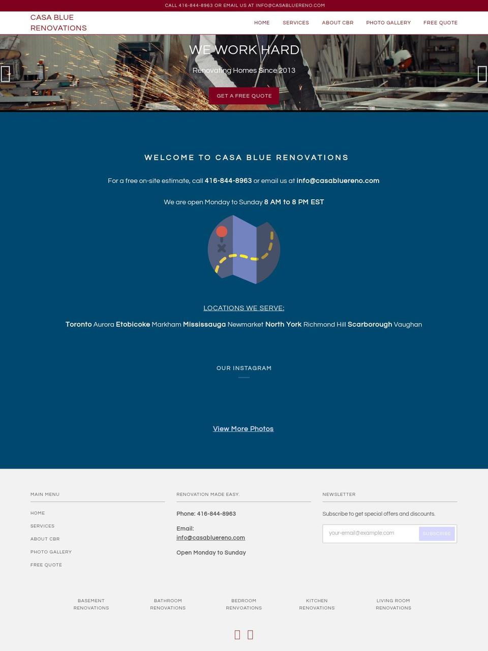 casabluereno.com shopify website screenshot