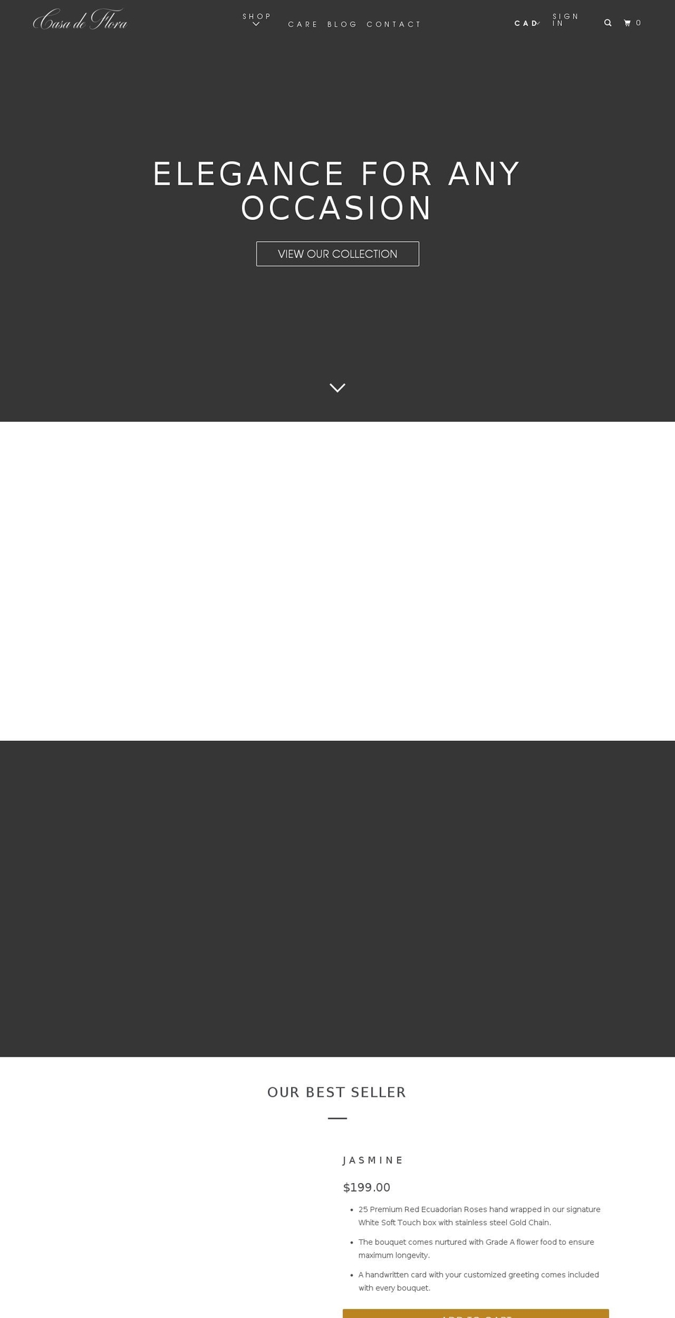 casadeflora.com shopify website screenshot