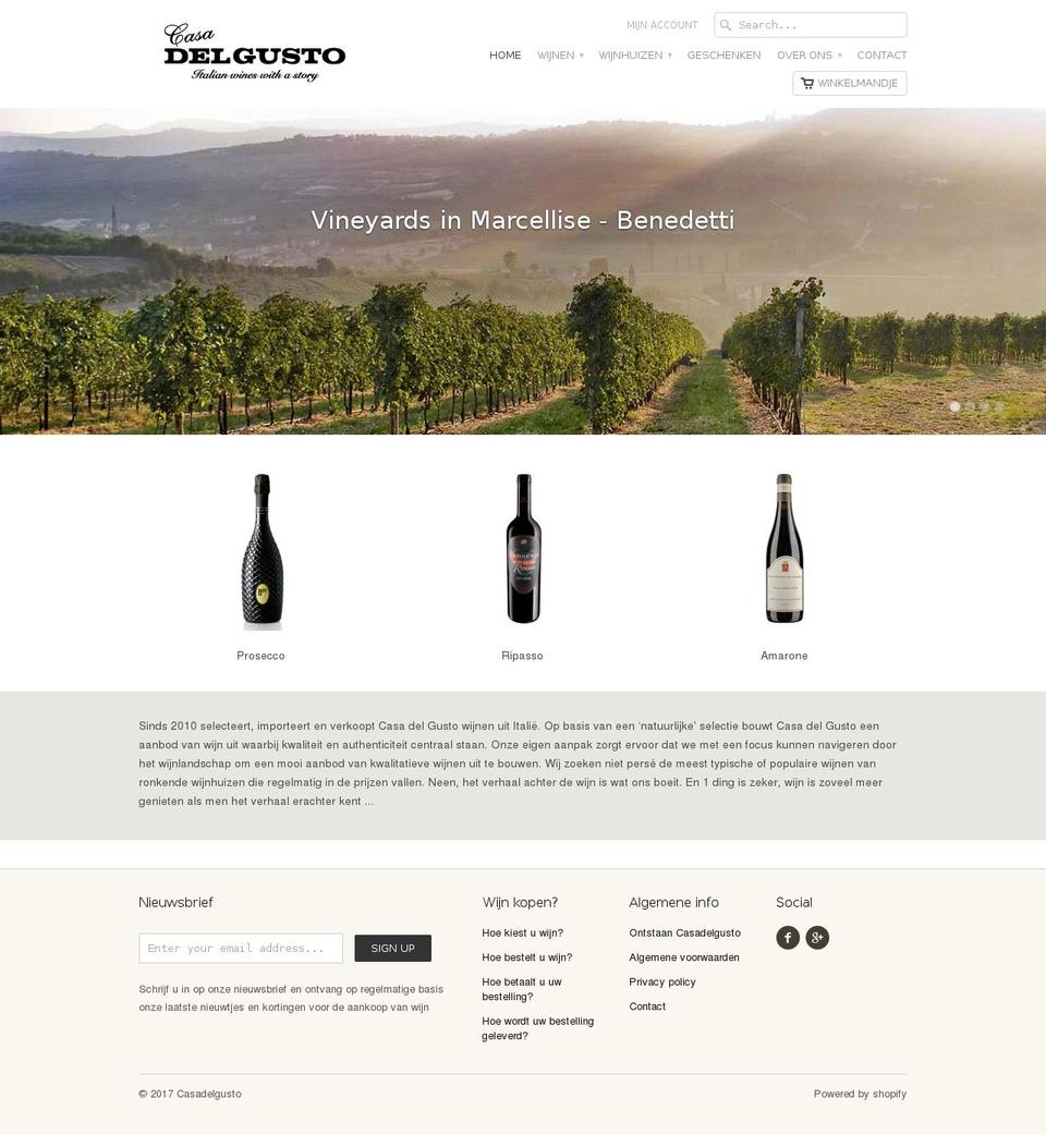 casadelgusto.be shopify website screenshot