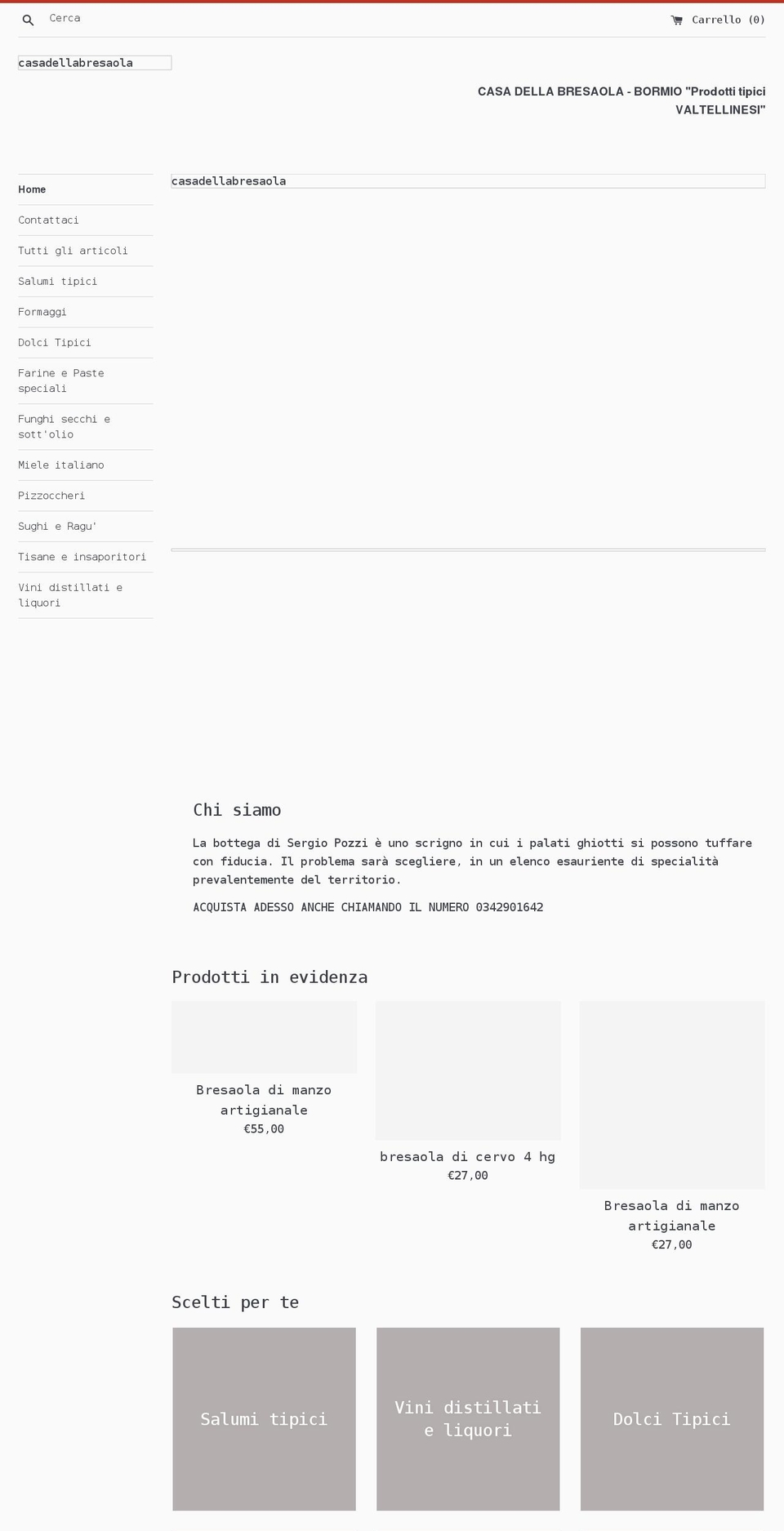 casadellabresaola.net shopify website screenshot