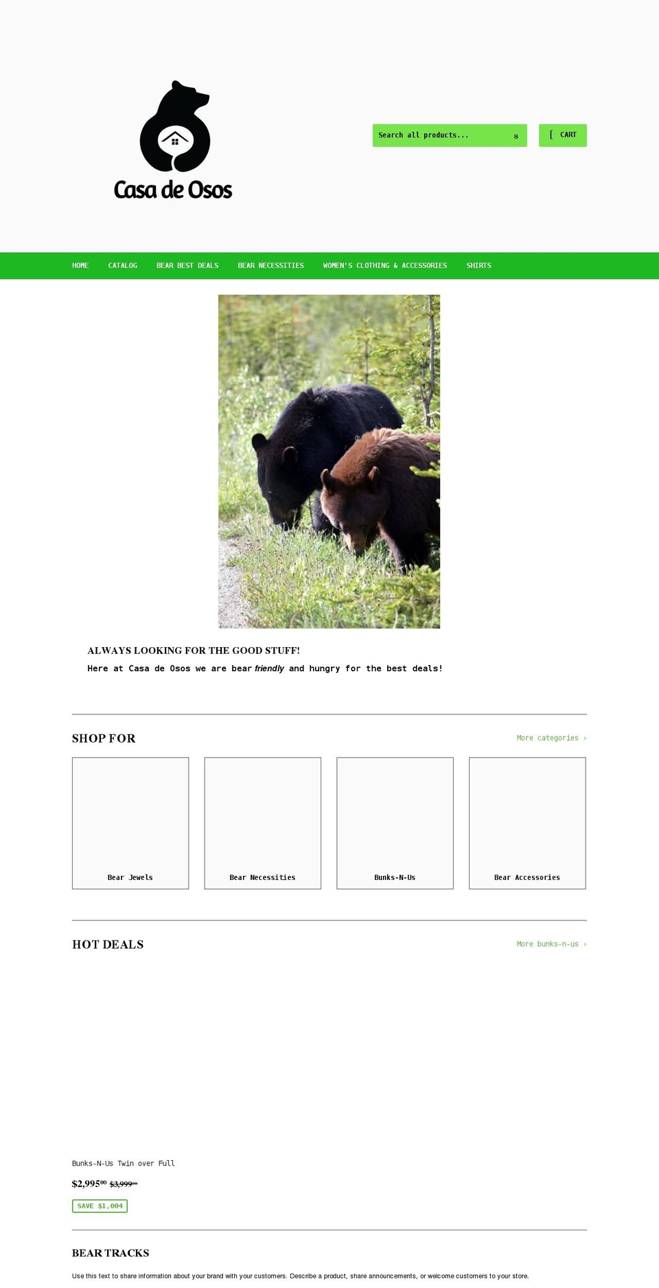 casadeososllc.com shopify website screenshot