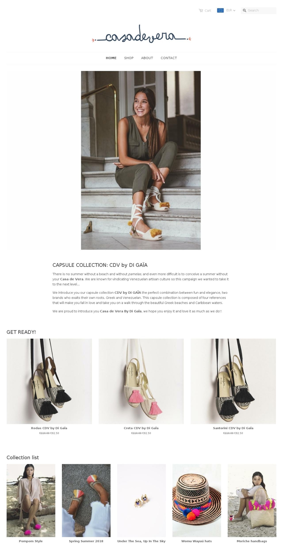 casadevera.com shopify website screenshot