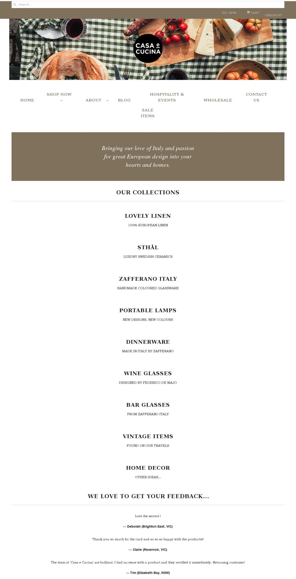 casaecucina.com.au shopify website screenshot