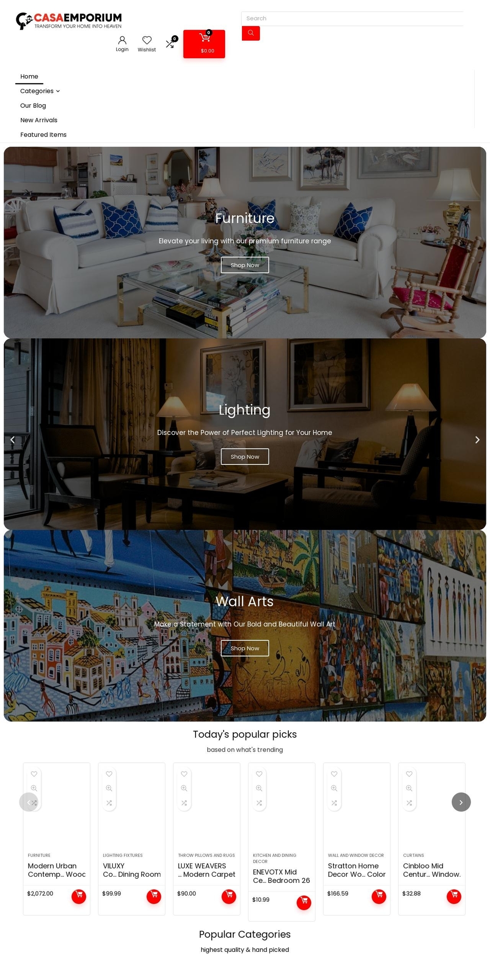 casaemporium.com shopify website screenshot