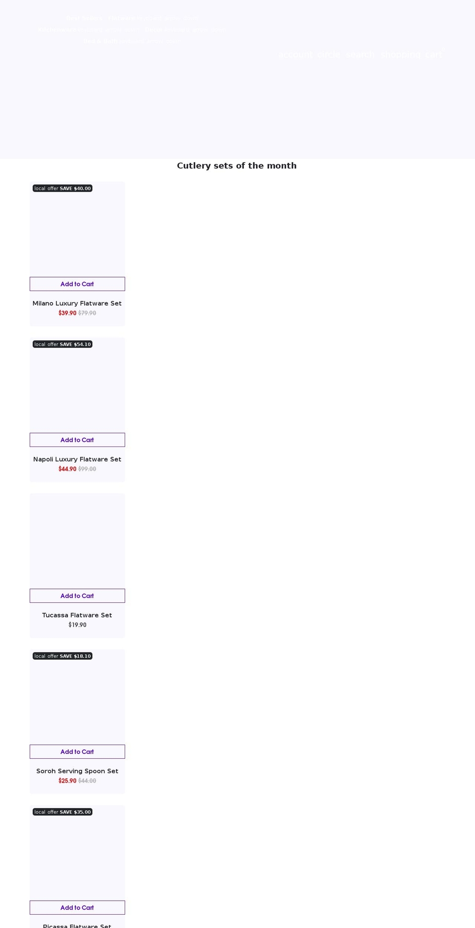 casaflatware.com shopify website screenshot