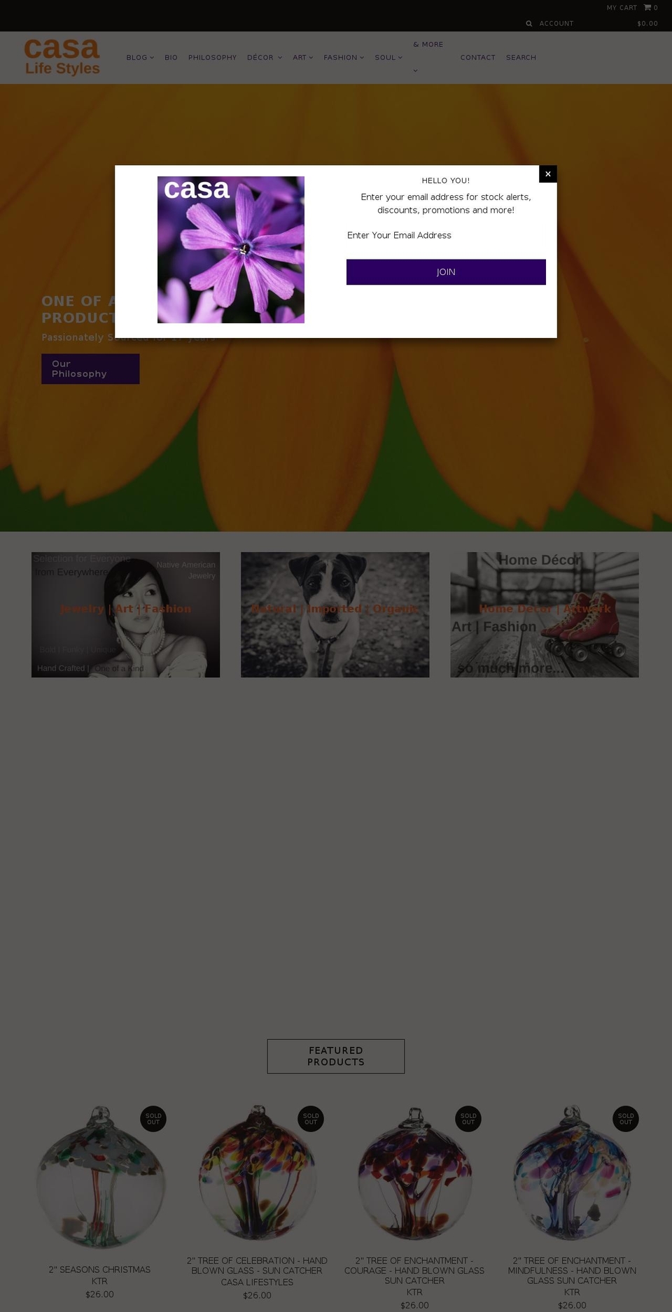 casalifestyles.com shopify website screenshot