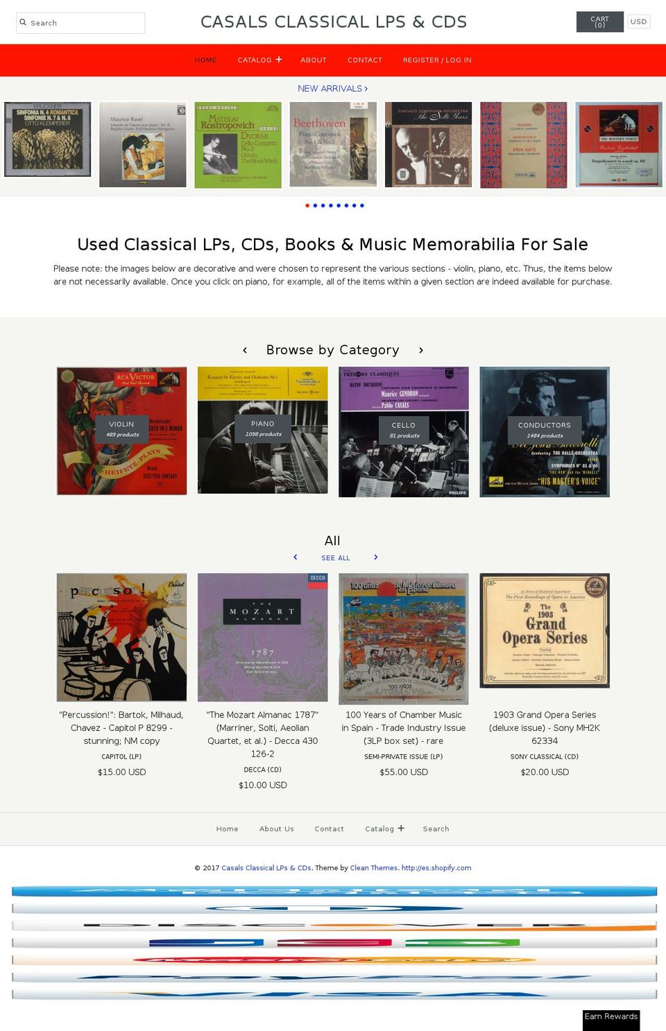 casals-classical.com shopify website screenshot
