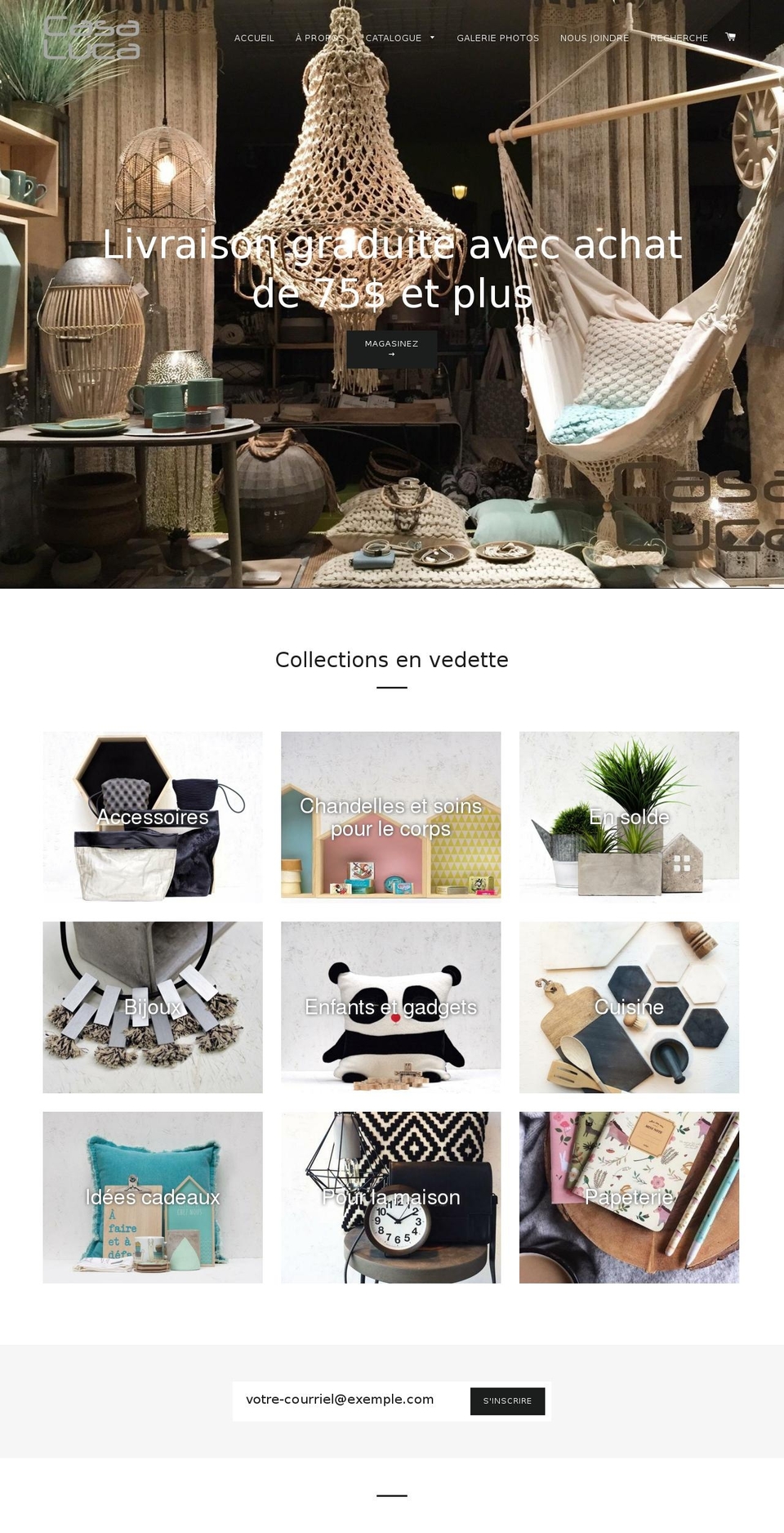 casaluca.com shopify website screenshot