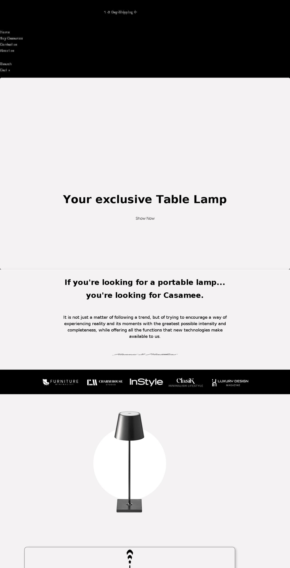 casamee.com shopify website screenshot