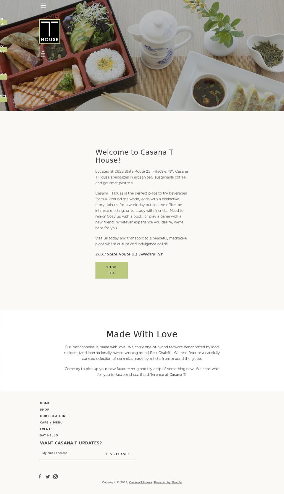 casanatea.com — Shopify storefront screenshot