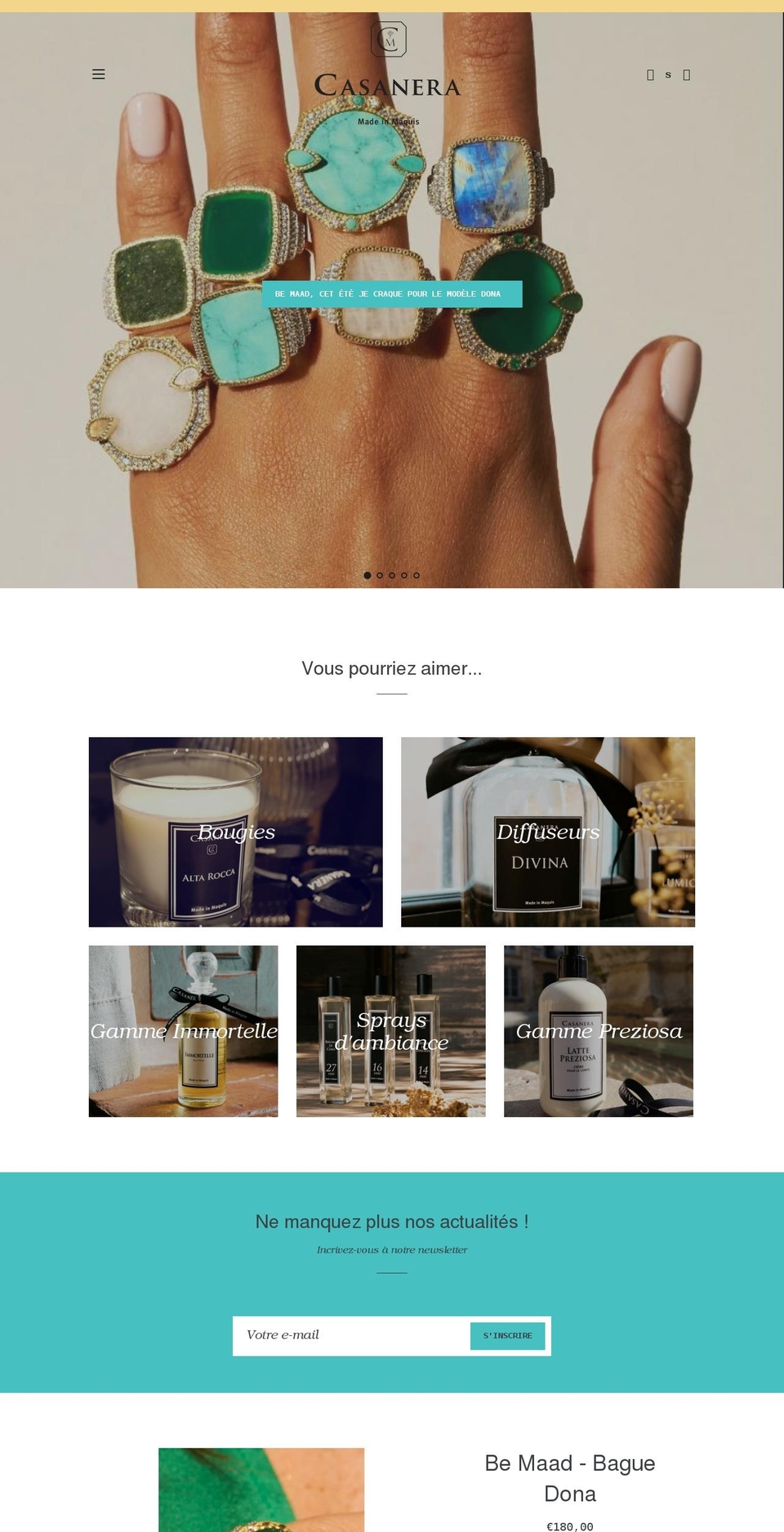 casaneraaix.com shopify website screenshot