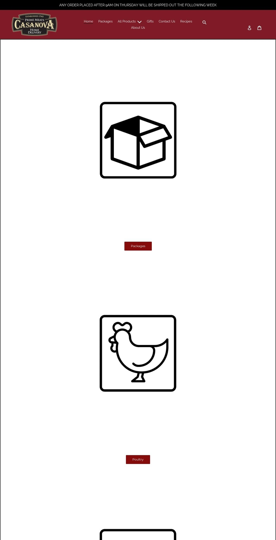 casanovameats.com shopify website screenshot