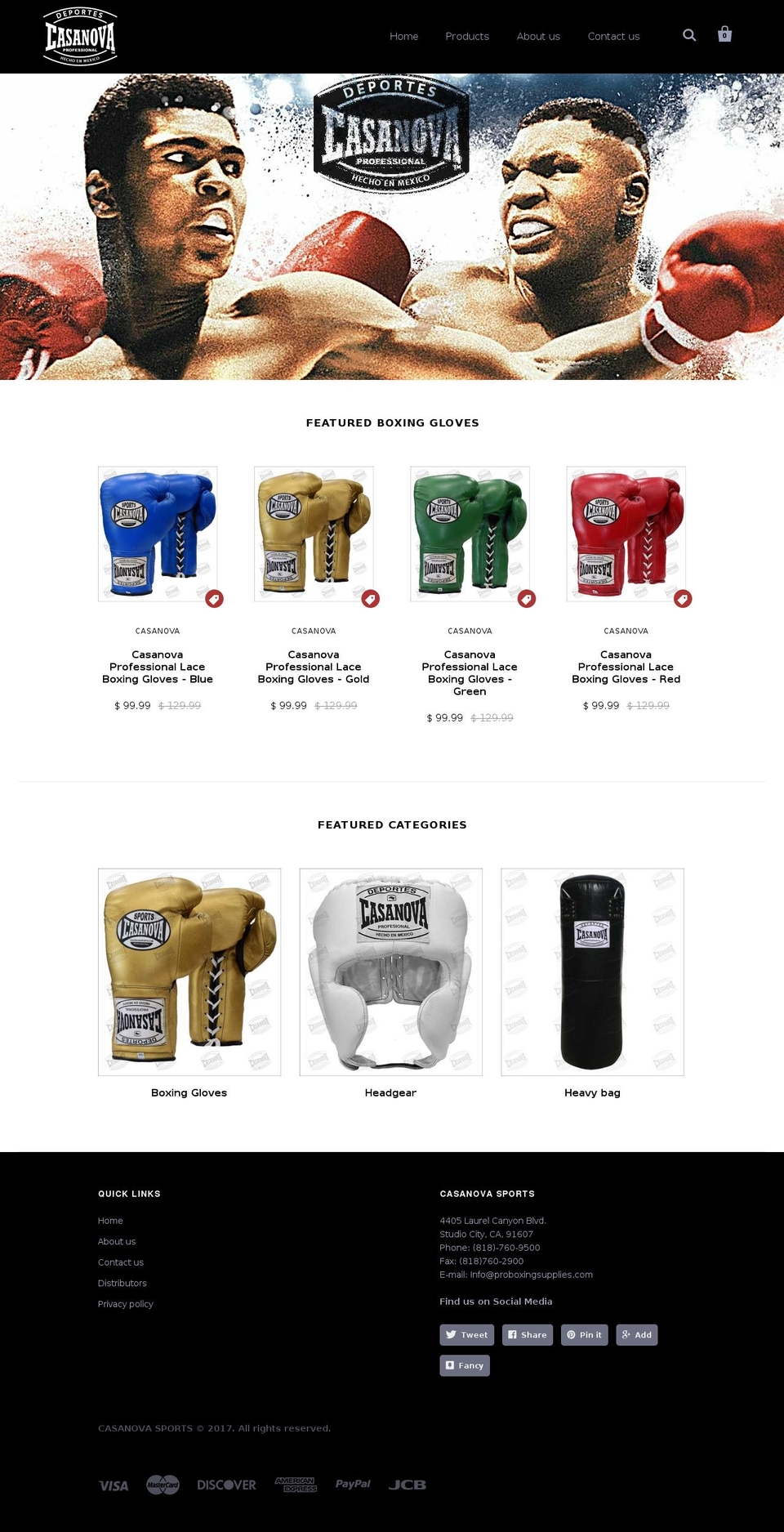 casanovasports.com shopify website screenshot