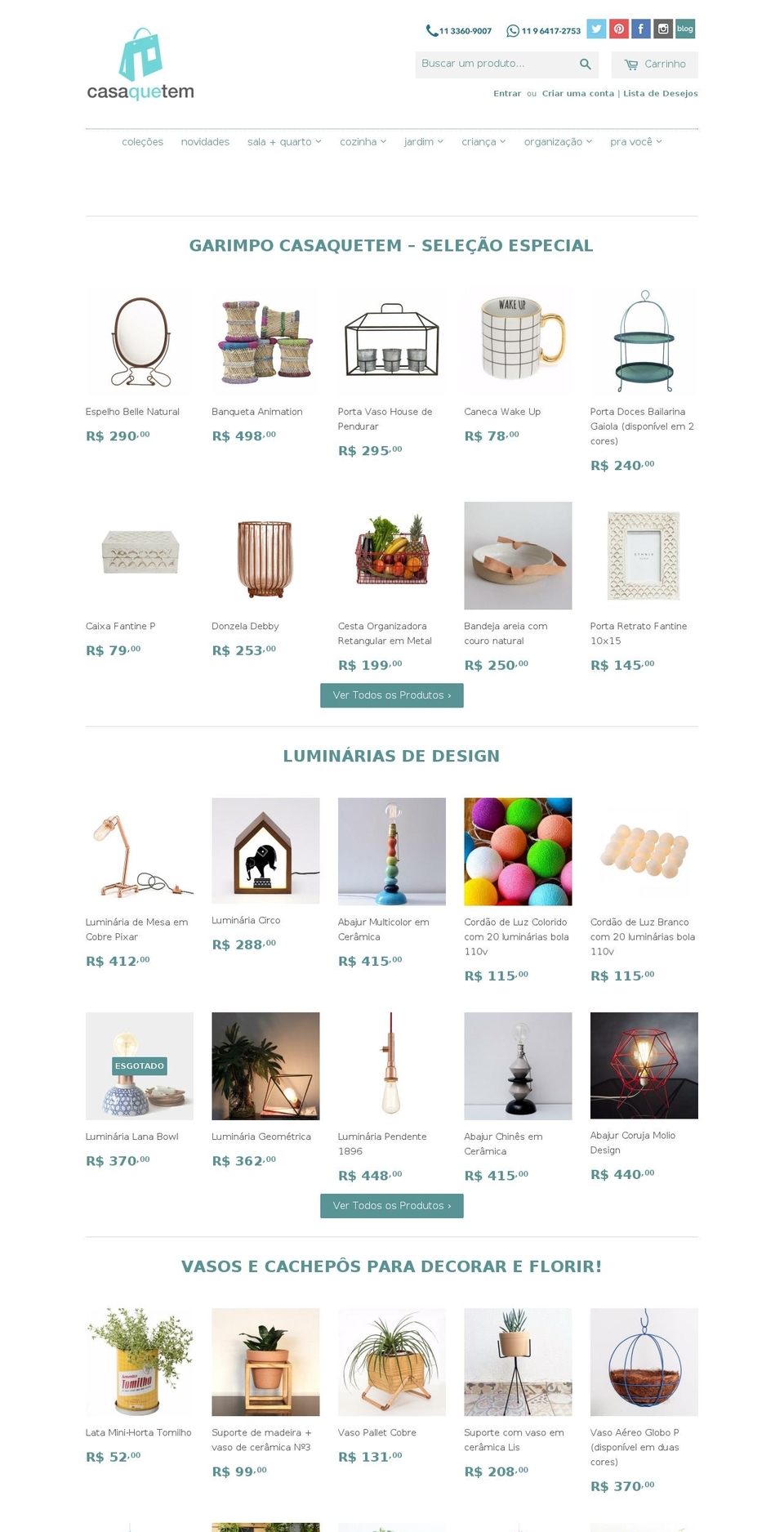 Woodmart Shopify theme site example casaquetem.com.br