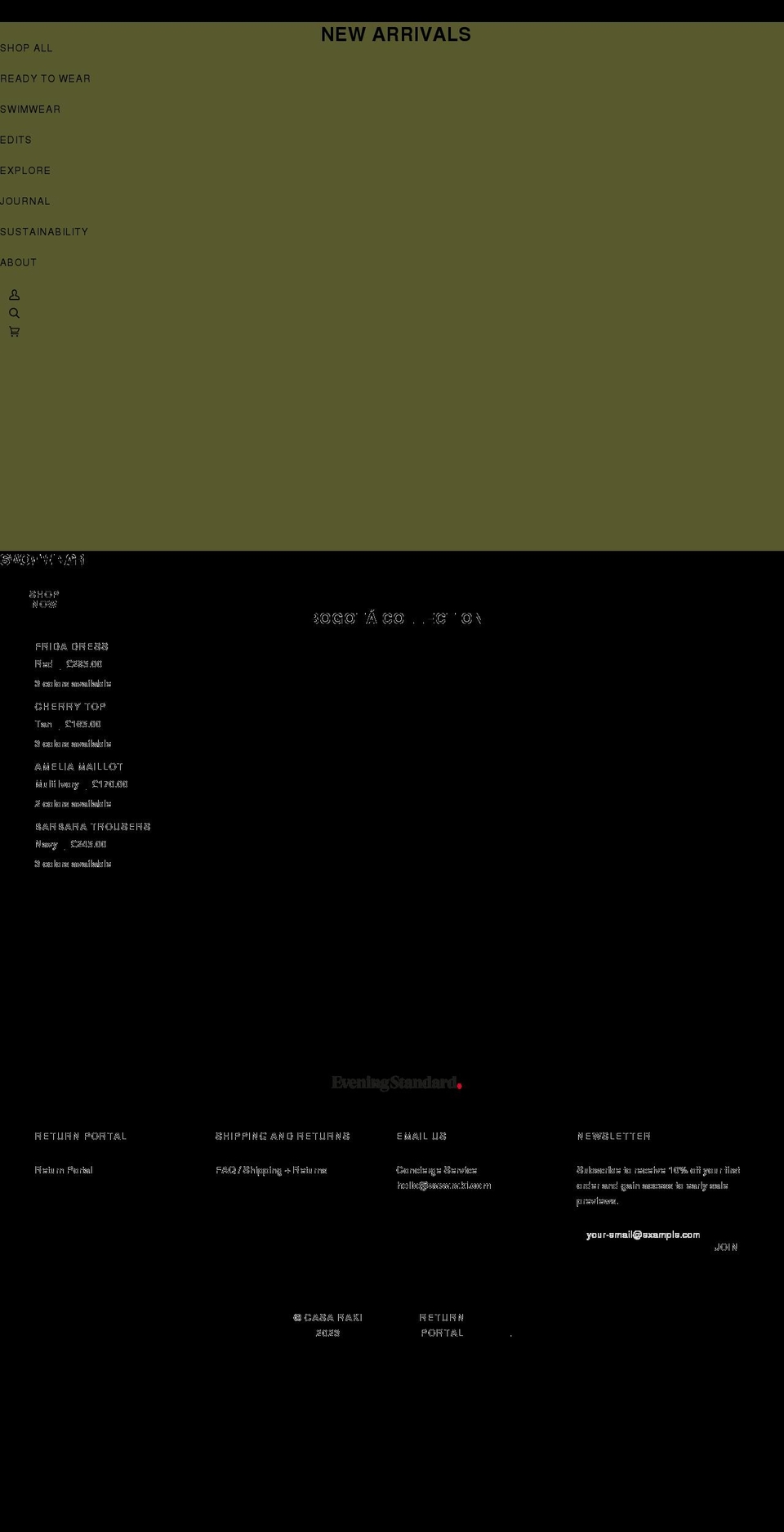 casaraki.com — Shopify storefront screenshot