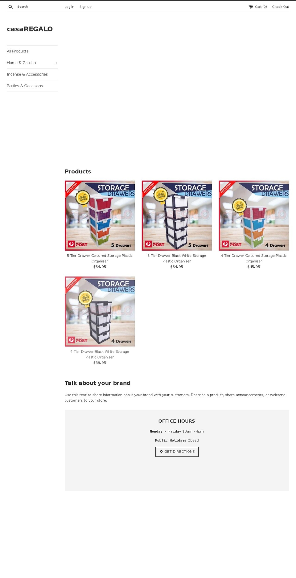 casaregalo.com.au shopify website screenshot