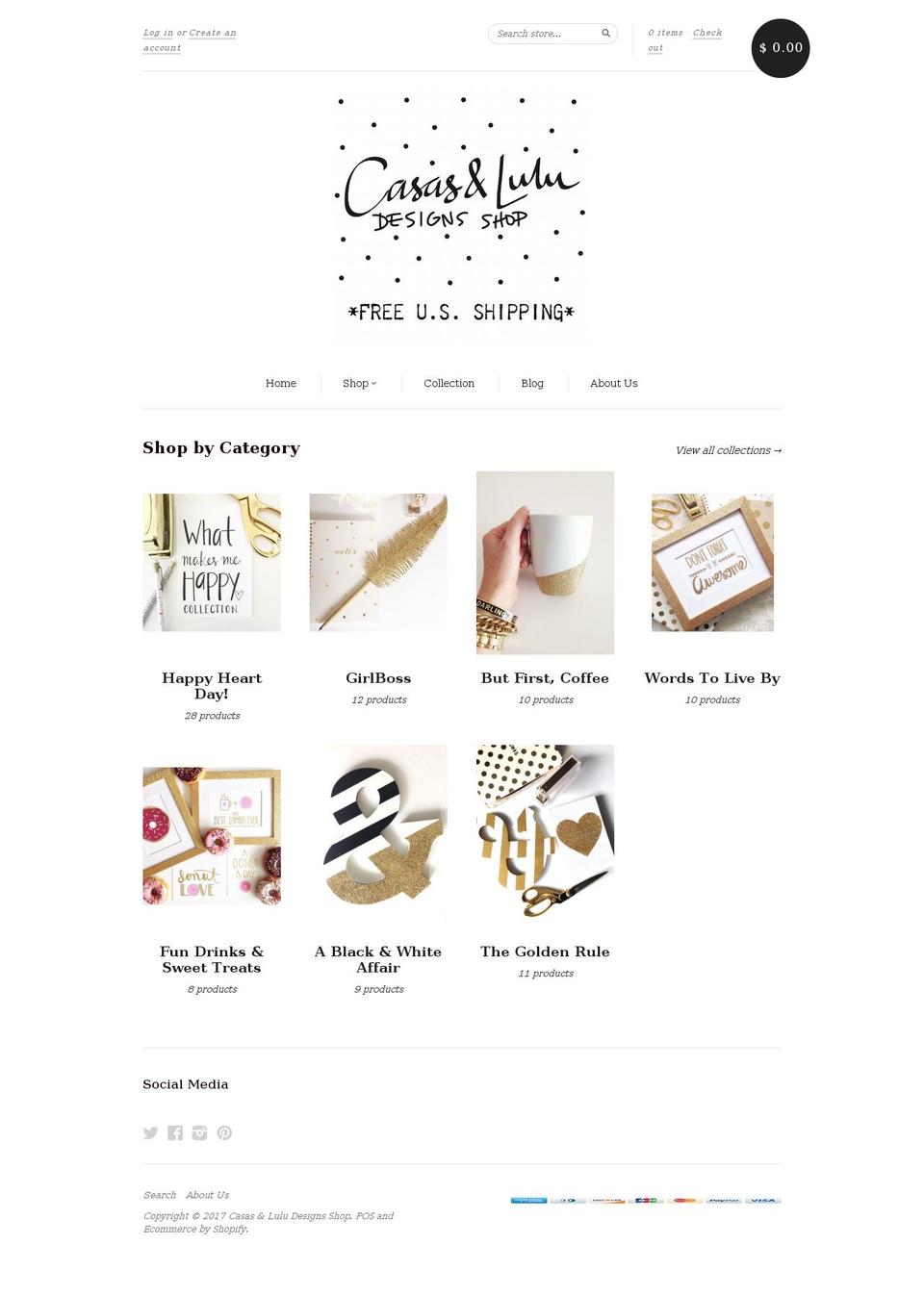 casasandluludesignsshop.com shopify website screenshot
