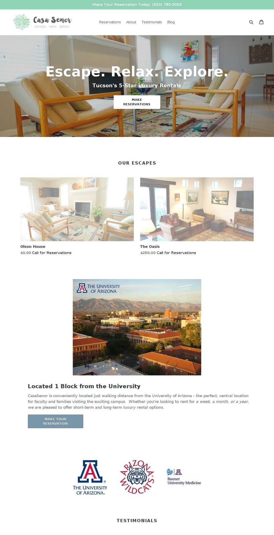 casasenor.com — Shopify storefront screenshot