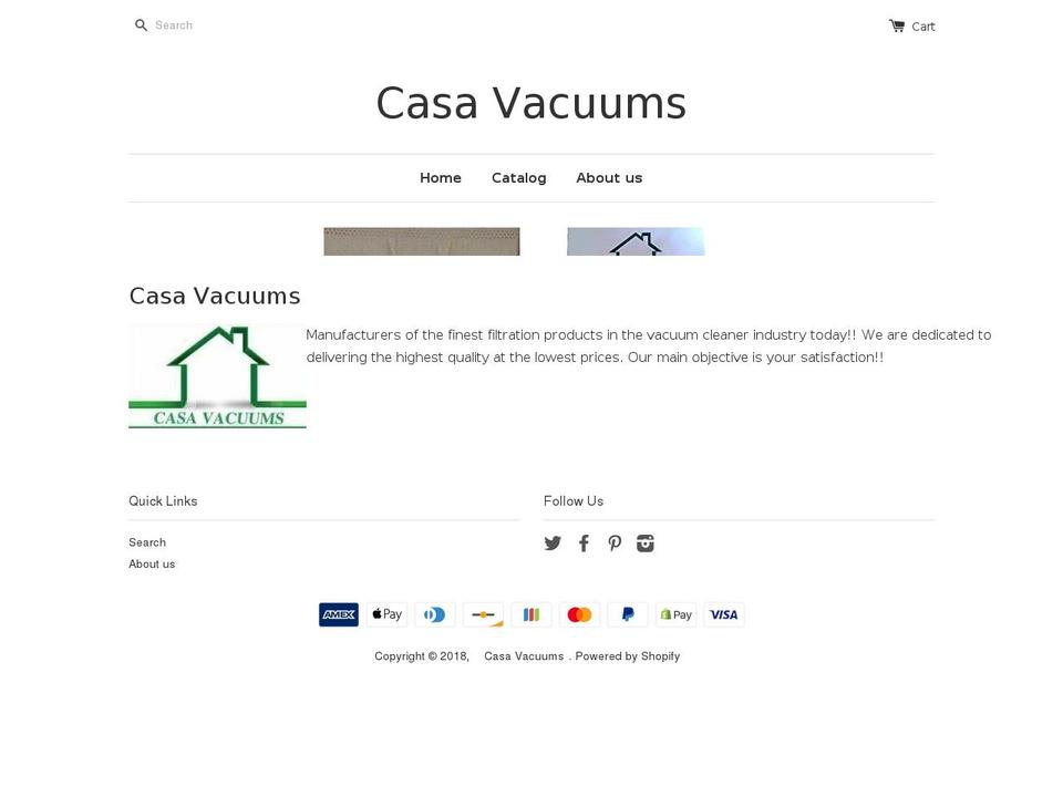 casavacuums.com — Shopify storefront screenshot