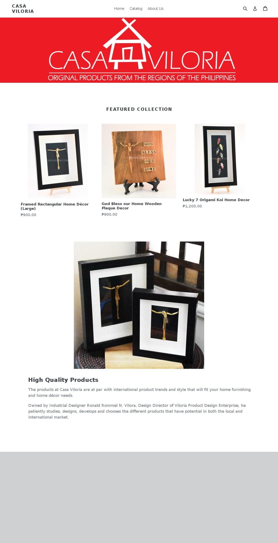 casaviloria.com — Shopify storefront screenshot