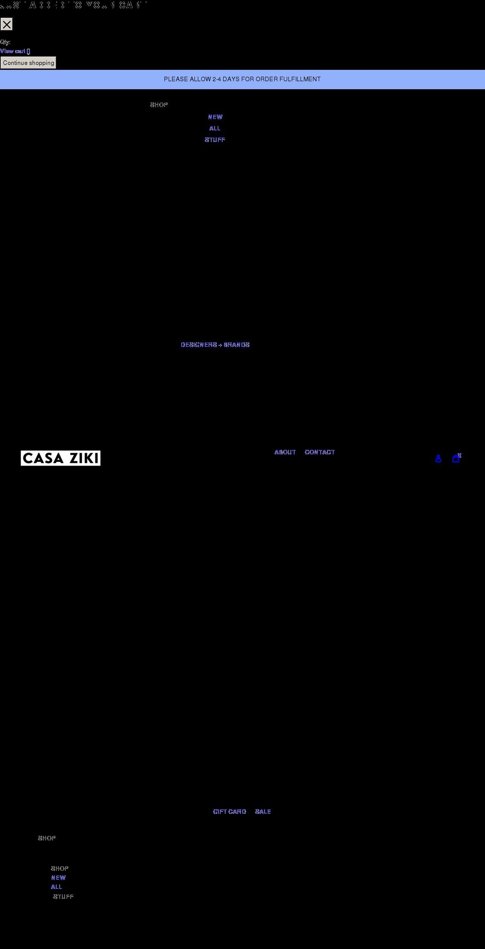 casaziki.com shopify website screenshot