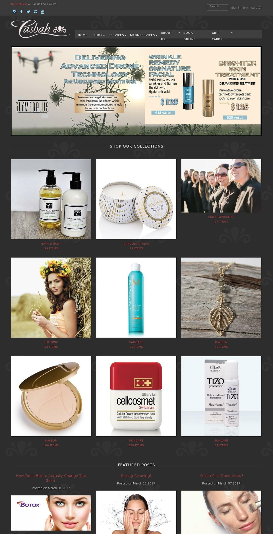 casbahdayspa.com shopify website screenshot