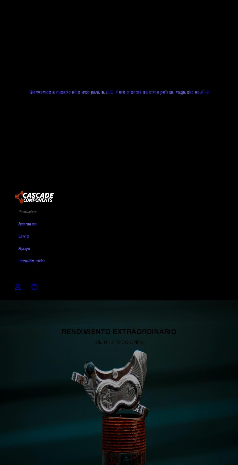 cascadecomponents.es shopify website screenshot
