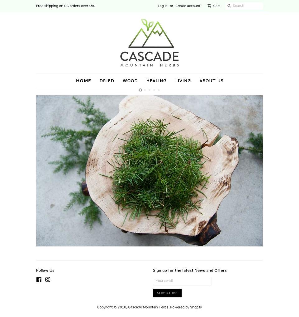 cascademountainherbs.com — Shopify storefront screenshot