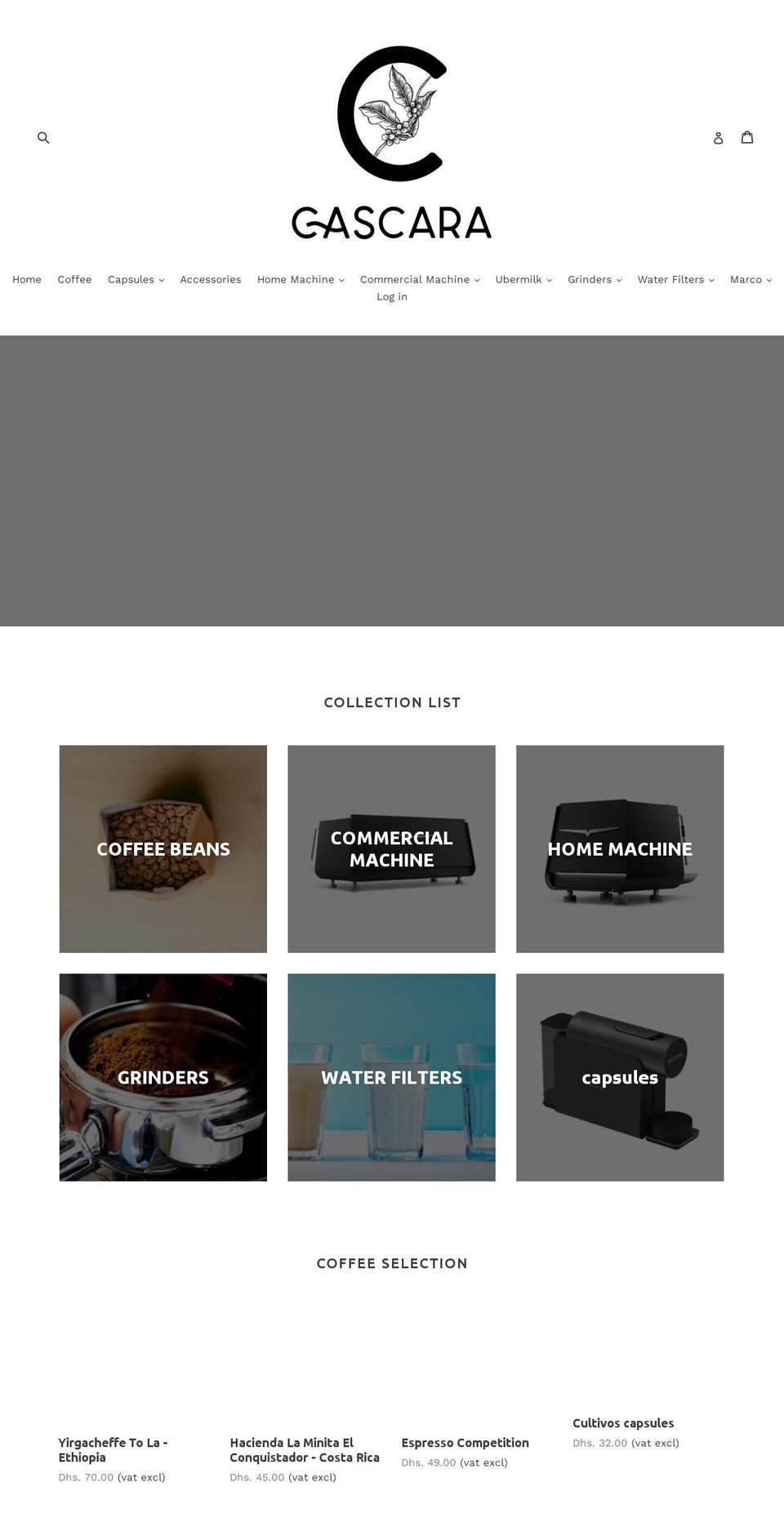 cascarauae.com — Shopify storefront screenshot