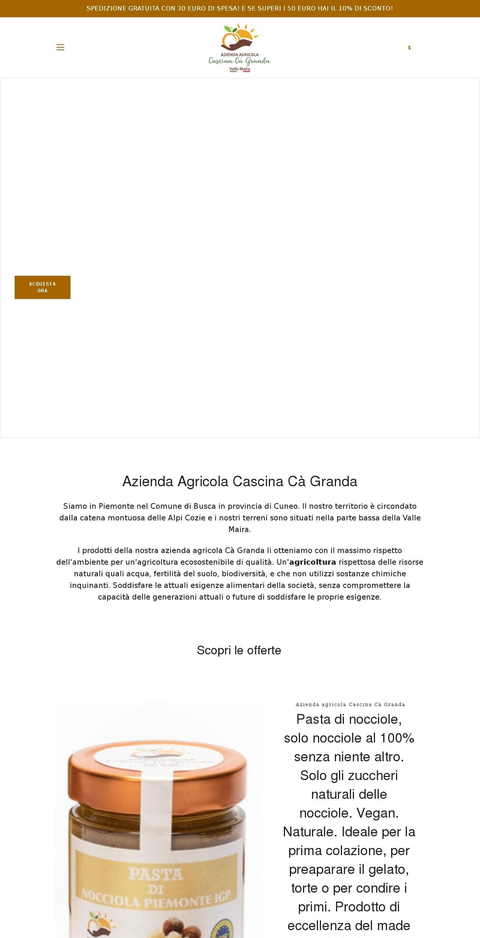 cascinacagranda.it shopify website screenshot