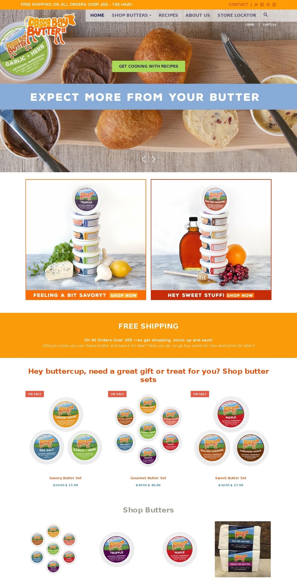 cascobaybuttercompany.com — Shopify storefront screenshot