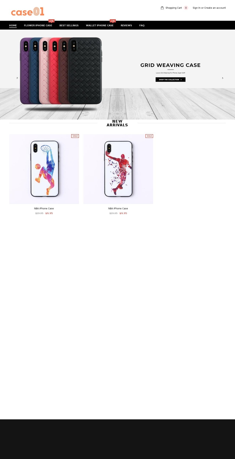 case01.com — Shopify storefront screenshot