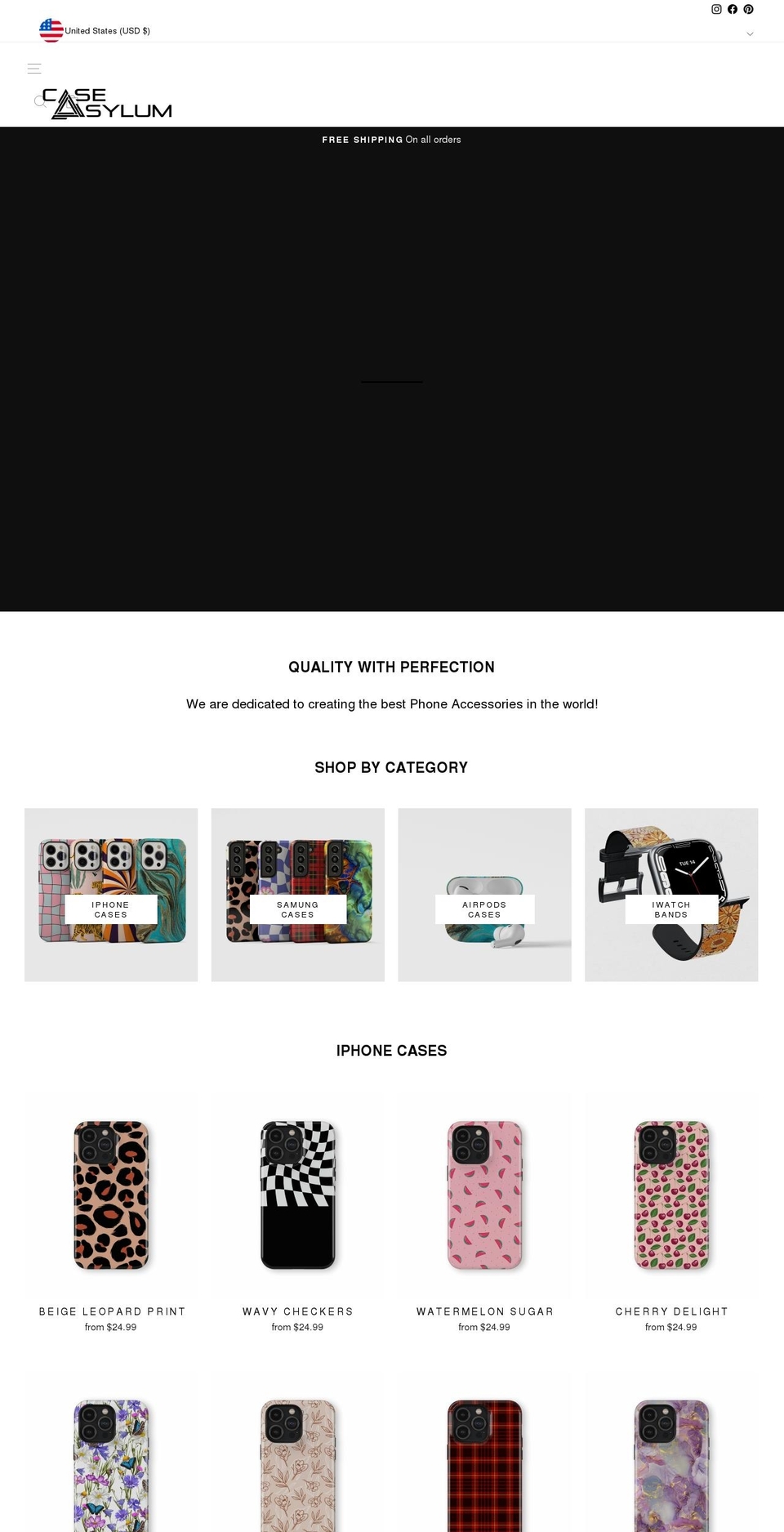 caseasylum.com shopify website screenshot