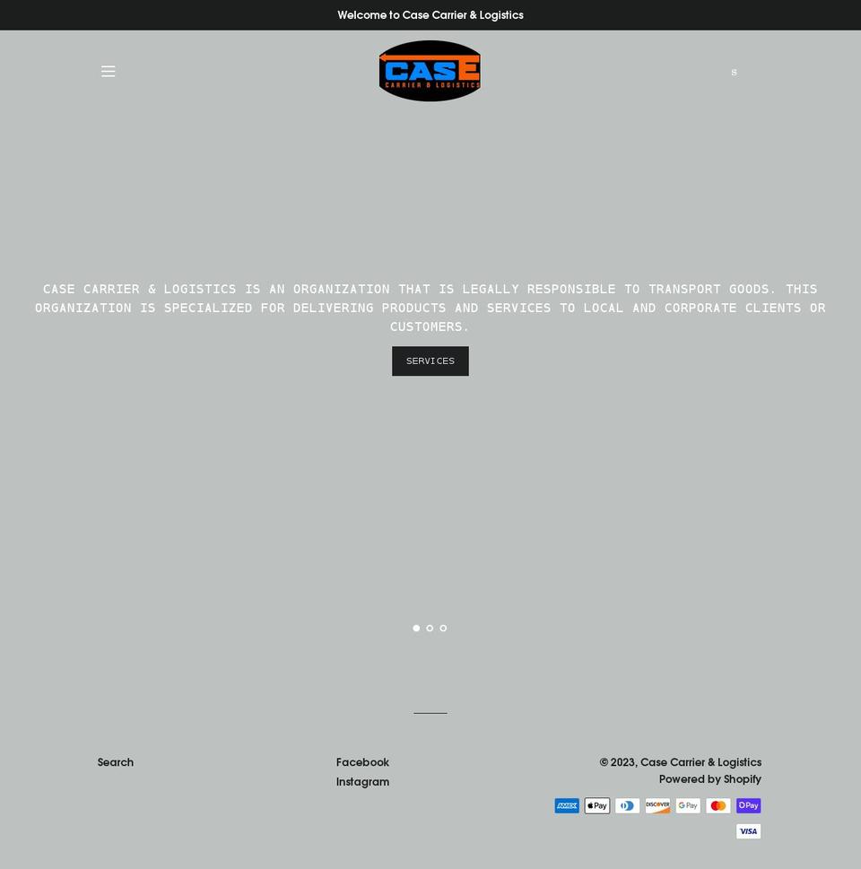 casecarrierlogistics.com shopify website screenshot