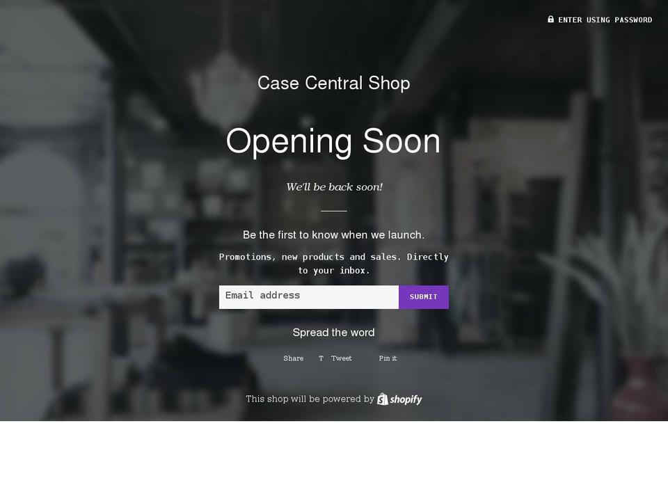 casecentralshop.com shopify website screenshot