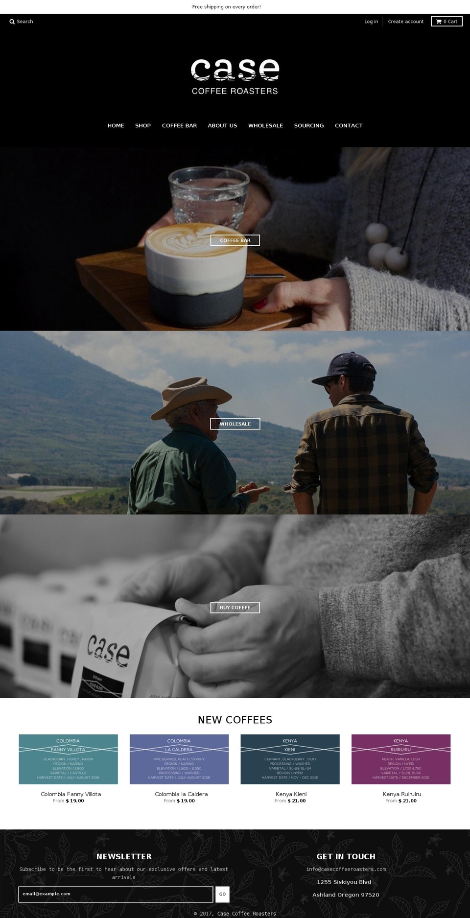 casecoffeeroasters.com shopify website screenshot