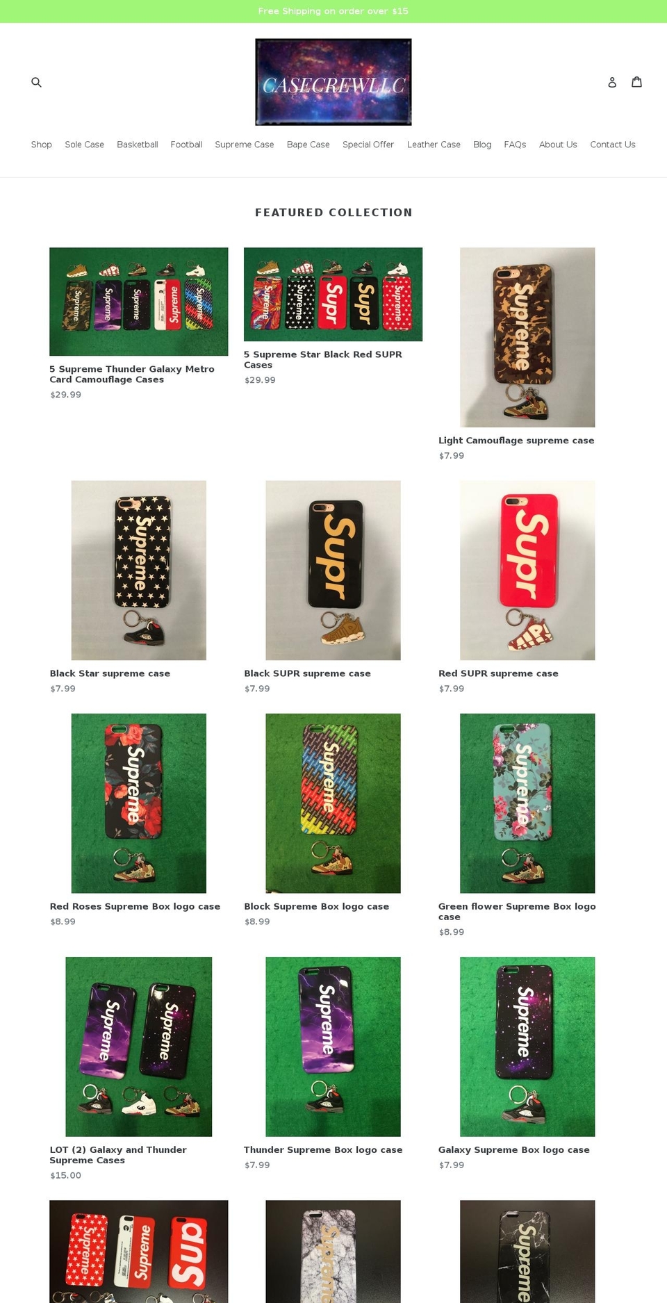 casecrewllc.com — Shopify storefront screenshot