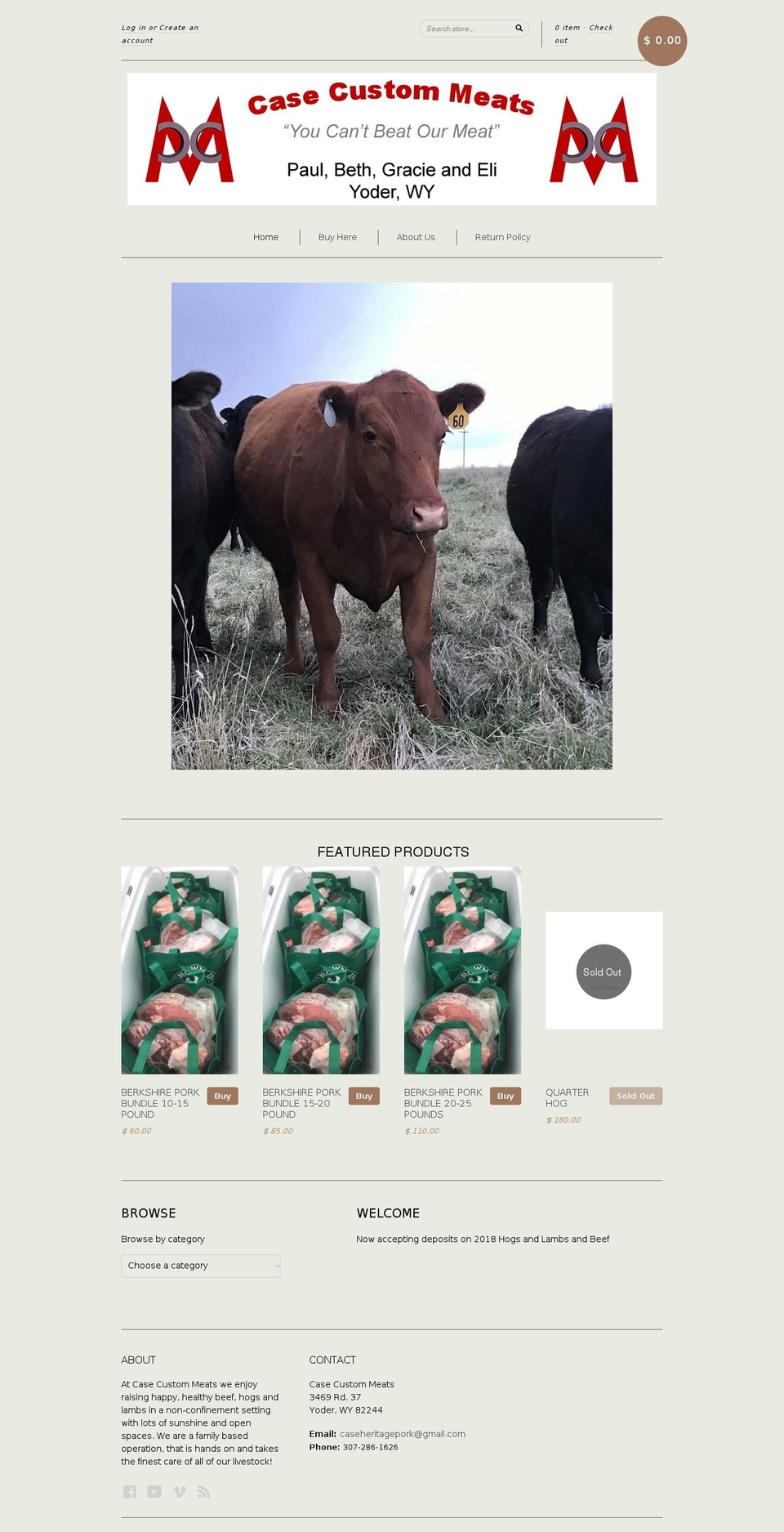 casecustommeats.com shopify website screenshot