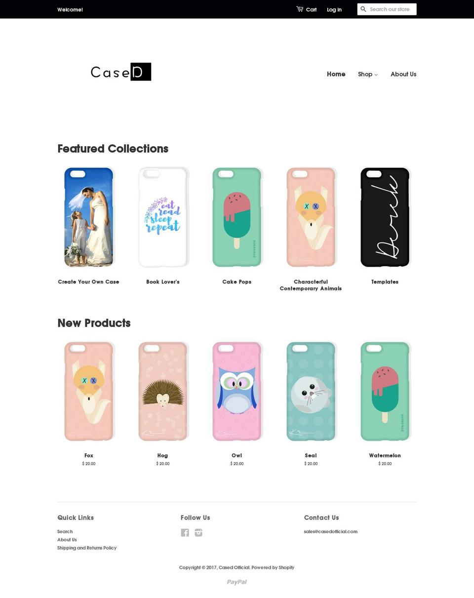 casedofficial.com shopify website screenshot