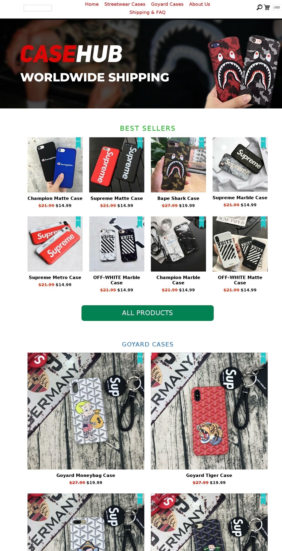 casehubs.com — Shopify storefront screenshot