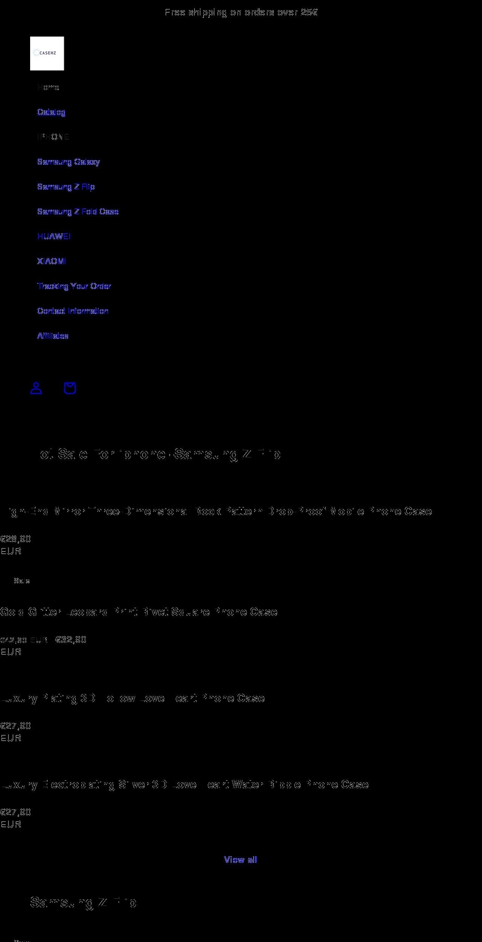 casehz.com shopify website screenshot