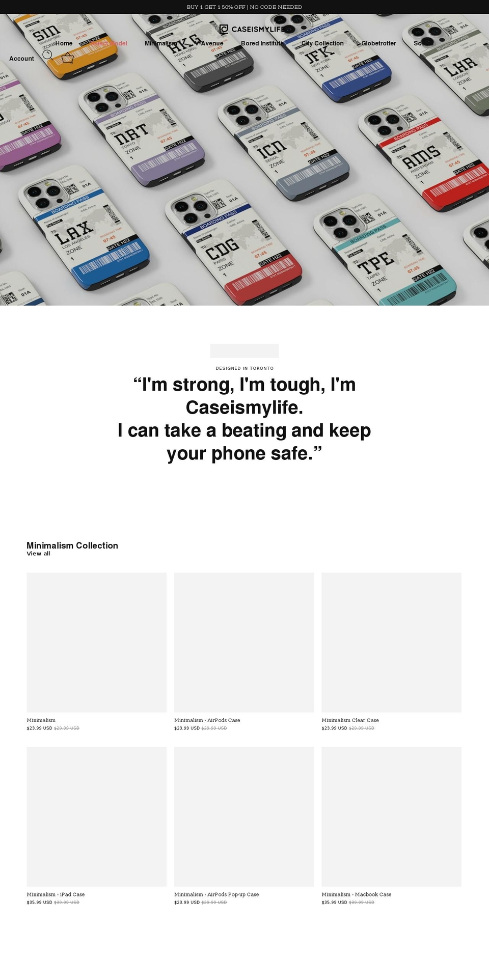 caseismylife.com — Shopify storefront screenshot