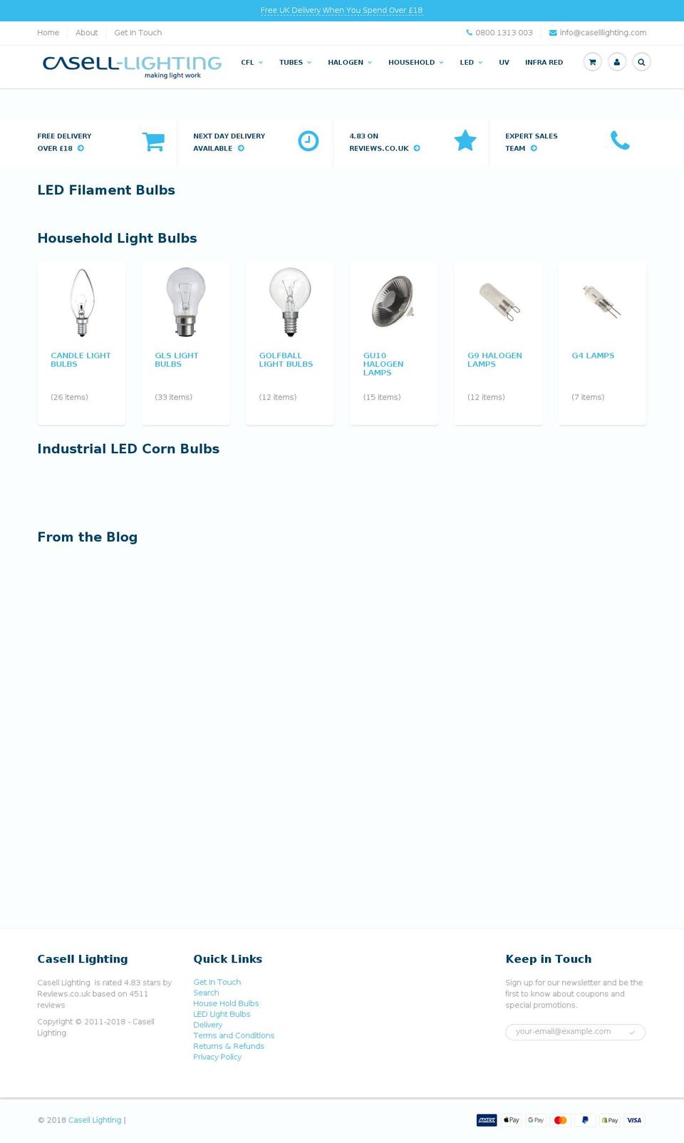 caselllighting.com shopify website screenshot