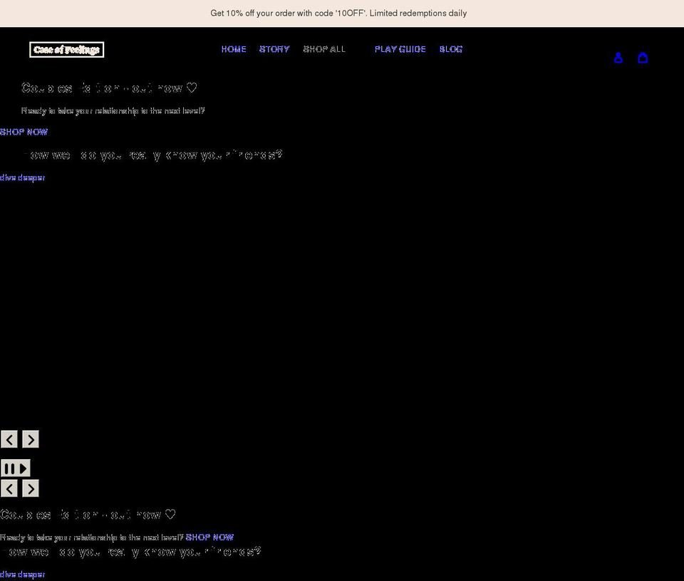caseoffeelings.com shopify website screenshot