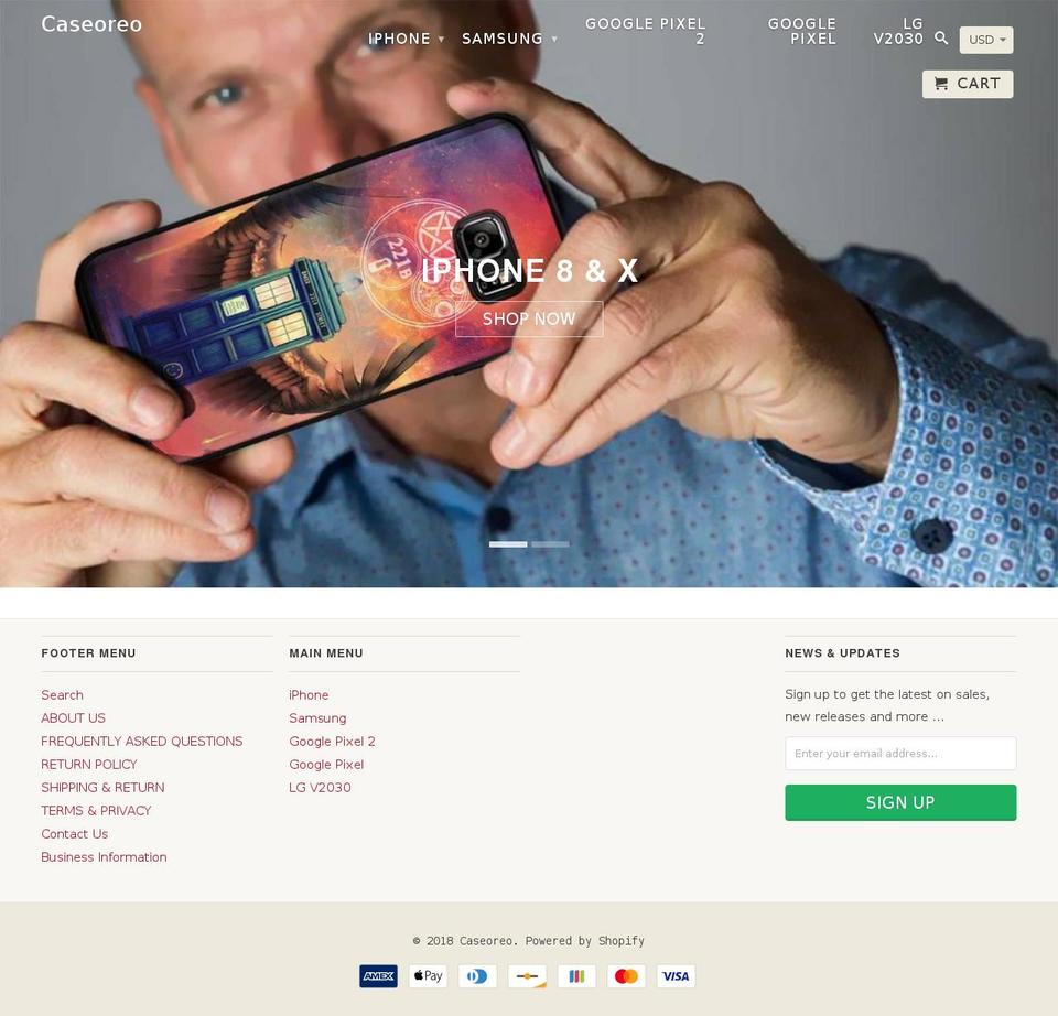 caseoreo.com shopify website screenshot