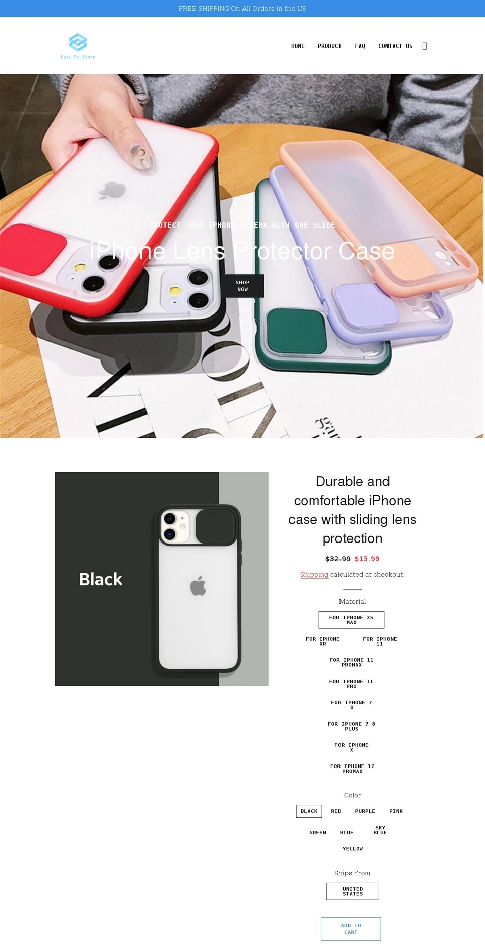 casepalstore.com shopify website screenshot