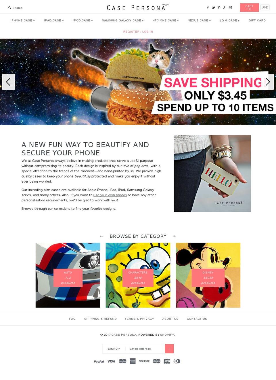 casepersona.com shopify website screenshot