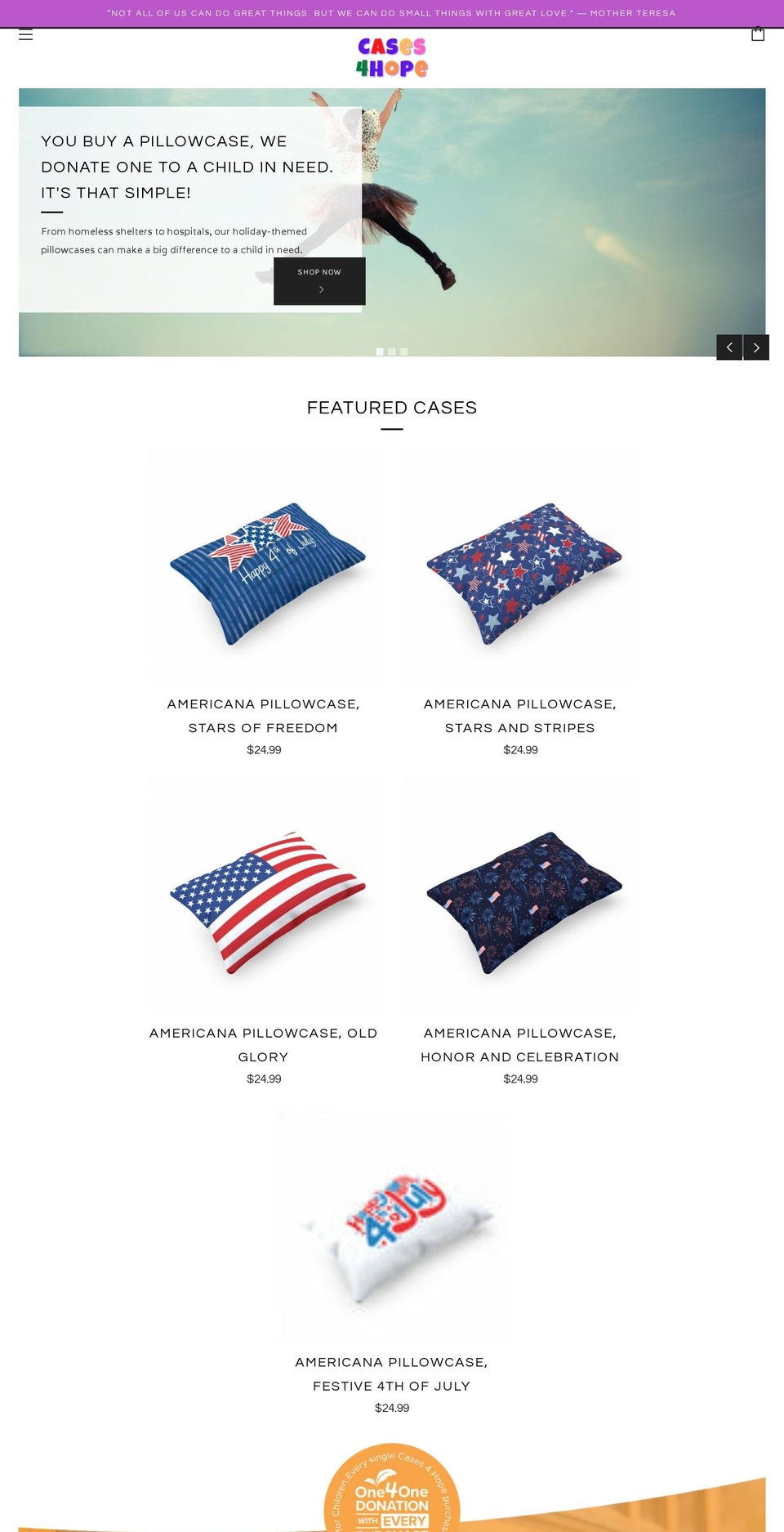 cases4hope.com — Shopify storefront screenshot